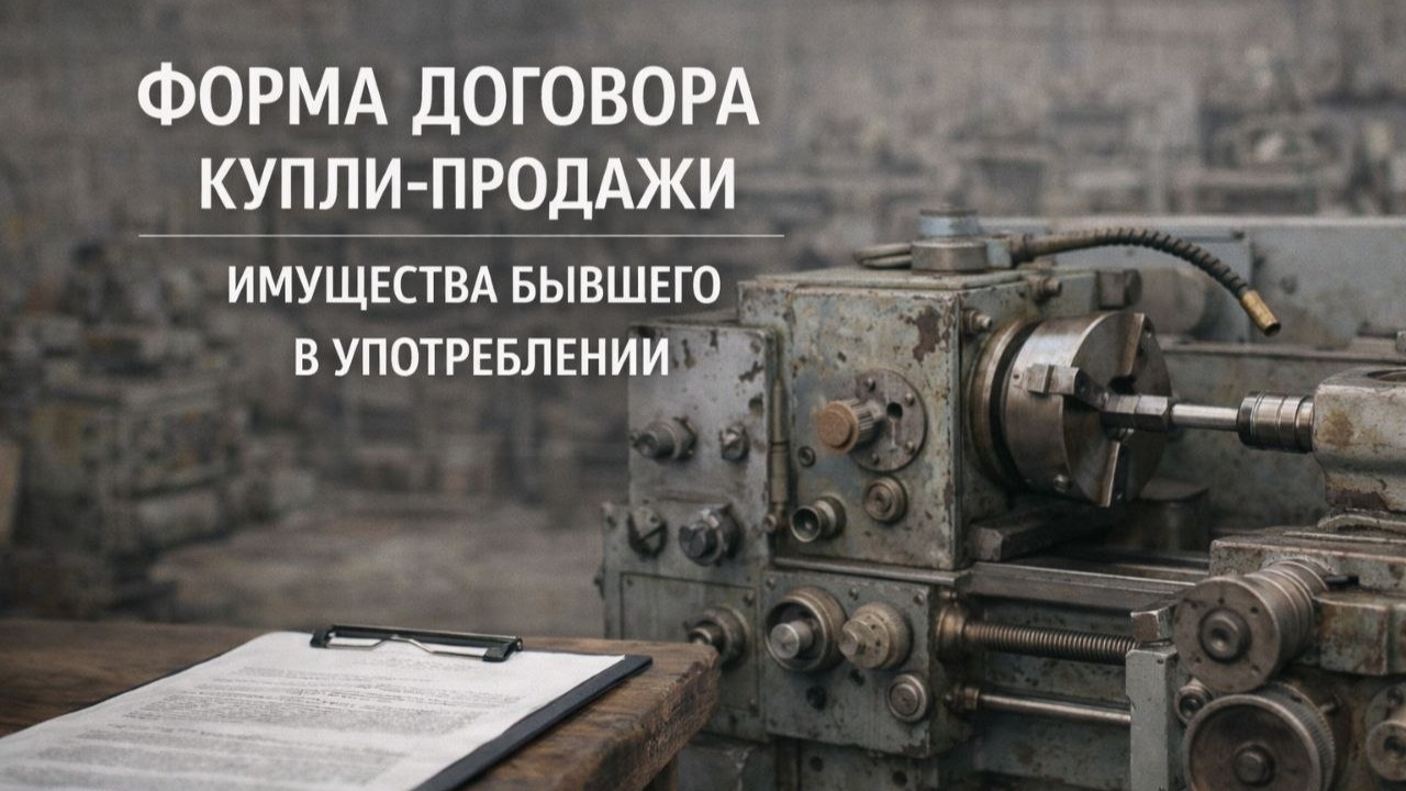Форма договора купли-продажи движимого имущества бывшего в употреблении