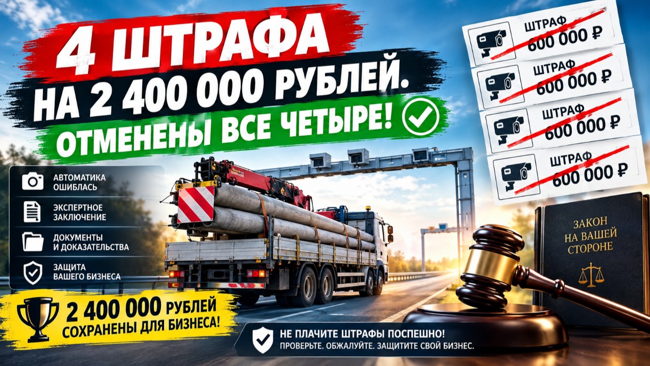 4 ШТРАФА НА 2 400 000 РУБЛЕЙ. ОТМЕНЕНЫ ВСЕ ЧЕТЫРЕ!